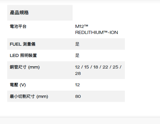 Milwaukee M12™ 精巧銅管切刀
