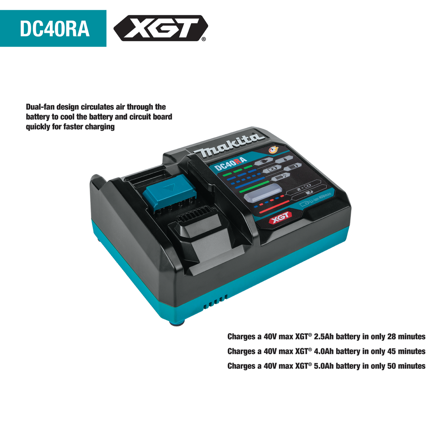 Makita 牧田 40V max XGT® Rapid Optimum Charger DC40RA