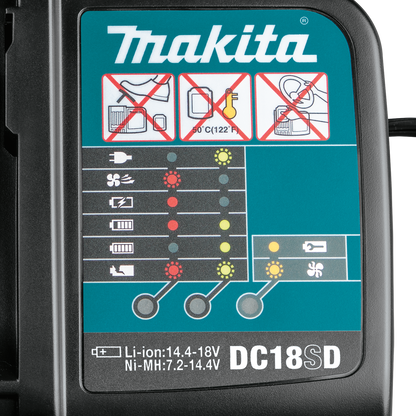 Makita 牧田 18V LXT® Lithium‑Ion Optimum Automotive Charger DC18SE