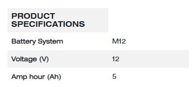 Milwaukee M12™ High Output™ 5.0ah 鋰電池 / High Output 5.0ah Battery M12 Hb5