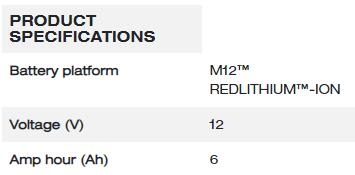 Milwaukee M12™ 6.0Ah Battery / 6.0Ah 鋰電池 M12B6