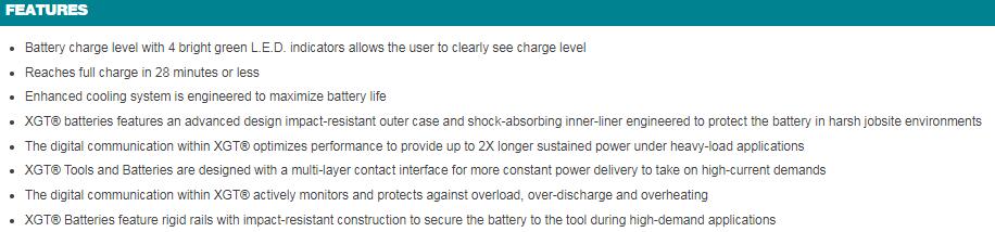 Makita 牧田 40V max XGT® 2.5Ah Battery BL4025