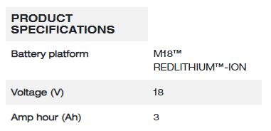 Milwaukee M18™ High Output™ 3.0ah Battery /  3.0ah 鋰電池 M18 Hb3