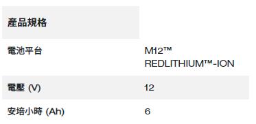 Milwaukee M12™ 6.0Ah Battery / 6.0Ah 鋰電池 M12B6