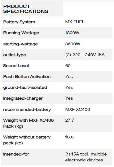 Milwaukee MX FUEL™ 電源供應器 / Portable Power Supply MXF PS-0