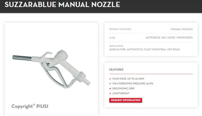 Piusi Suzzarablue Manual Nozzle