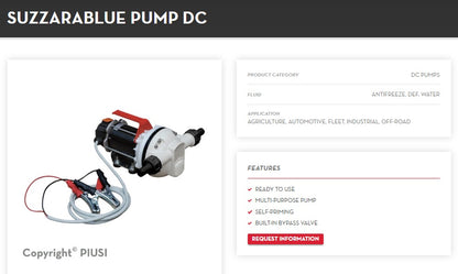 Piusi Suzzarablue Pump DC