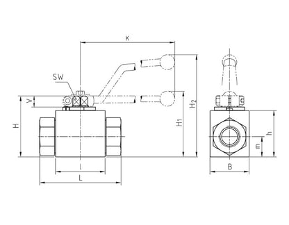 MHA Zentgraf - 2-way Ball Valve - BKH/BKHP500, 250-500 bar