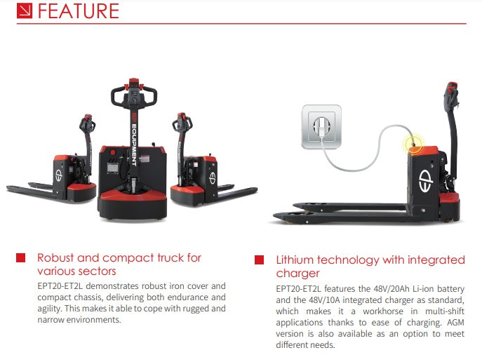 Electric Pallet Truck EPT20L 2 Tonne