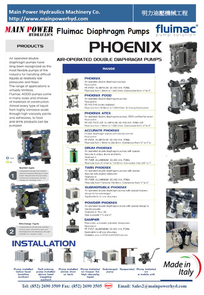 Fluimac Air-Operated Double Diaphragm Pump Phoenix P1000