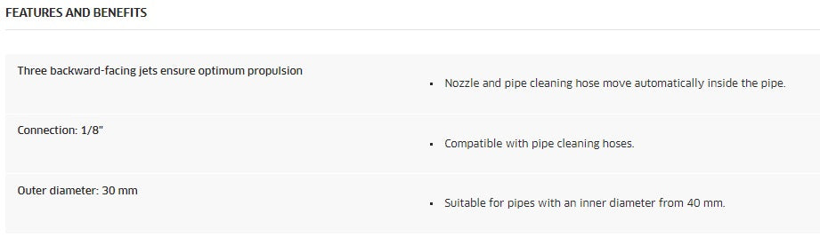 Karcher Pipe Cleaning Nozzle (50)