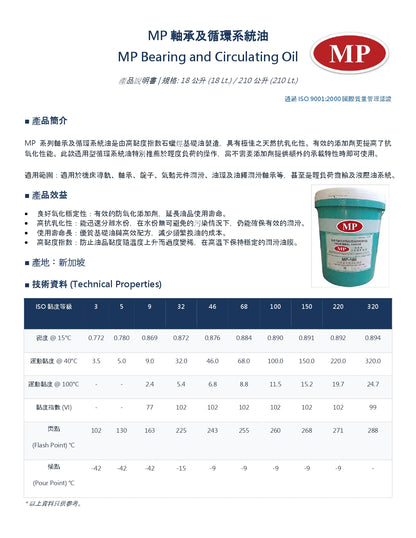 MP Bearing and Circulating Oil