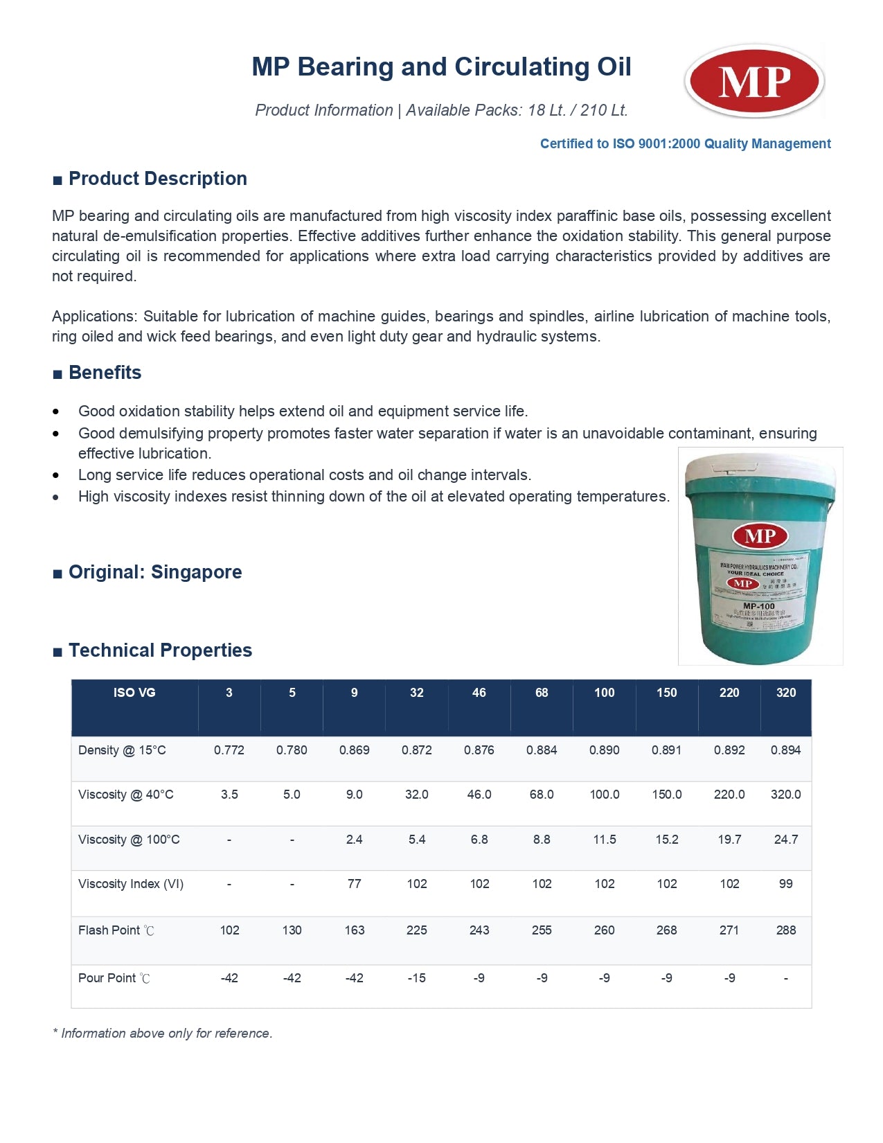 MP Bearing and Circulating Oil