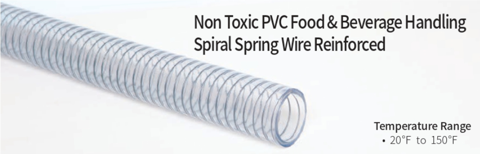 Korean made Heavy Duty Non Toxic Food & Beverage Handling Spiral Spring Wire Reinforced Hose