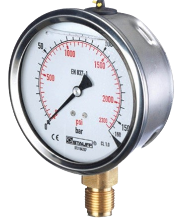 Stauff Pressure Gauge 250 bar Foot Mount