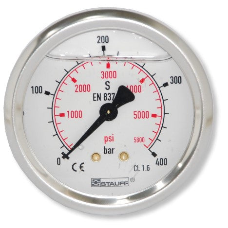 Stauff Pressure Gauge 400 bar Foot mount