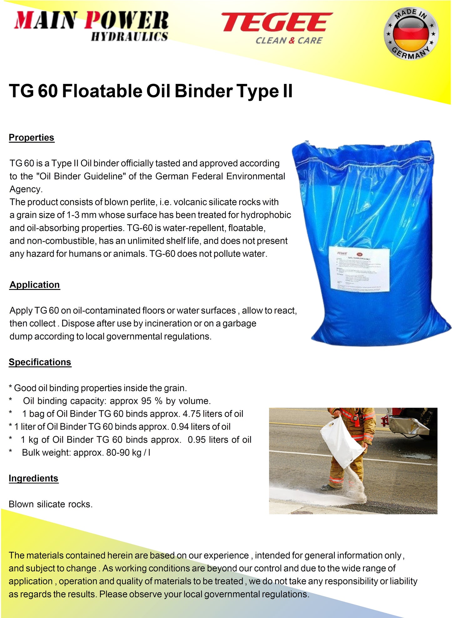 Tegee TG 60 Oil Binder