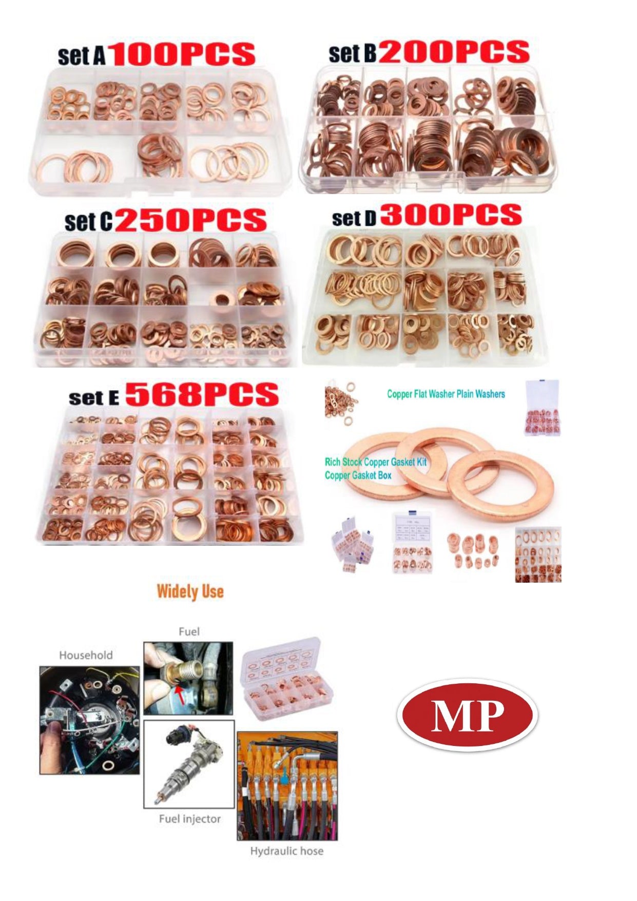 Copper Washer Gasket Set  紫銅墊圈修理盒