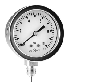 Pressure gauges with Bourdon tube without / with glycerine filling