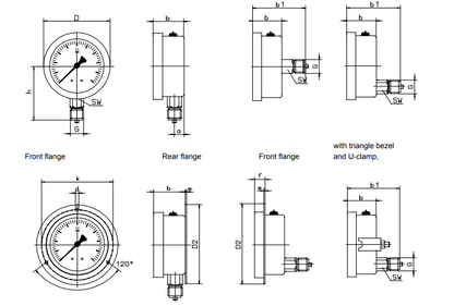 Pressure Gauges With Bourdon Tube Without / With Glycerine Filling