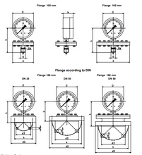 Load image into Gallery viewer, Pressure gauges with diaphragm Stainless steel , with or without filling
