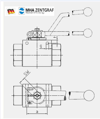 MHA Zentgraf - 2-Way Ball Valve Steel