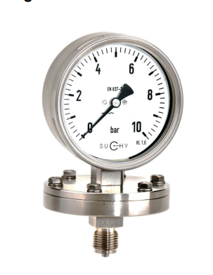 Pressure gauge with diaphragm Industry version with or without filling