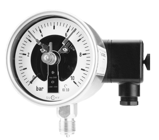 All stainless steel contact pressure gauges for special safety to DIN EN 837-1 with or without glycerine filling