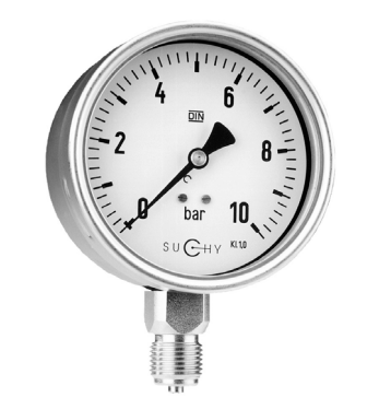 All stainless steel pressure gauges with Bourdon tube