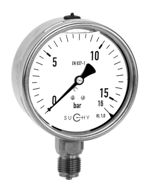 All stainless steel pressure gauges with Bourdon tube with glycerin filling