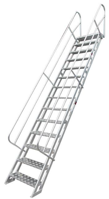 Mp Aluminium Industrial Step Ladder W/hand Rail