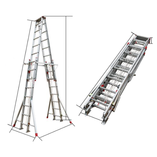 Mp Aluminium Extension A-shaped Step Ladder