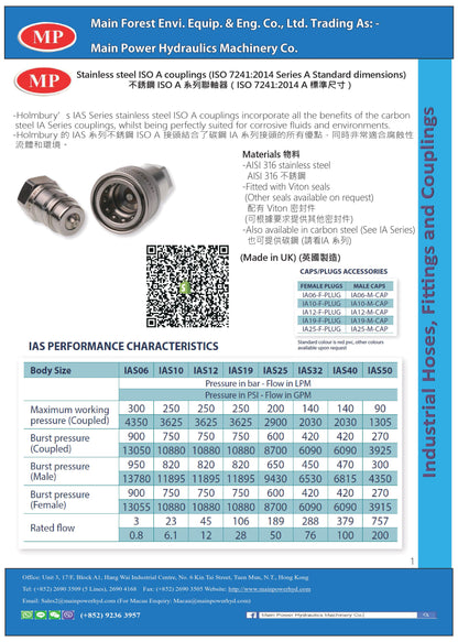 Stainless steel ISO A couplings (ISO 7241:2014 Series A Standard dimensions) 不銹鋼 ISO A 系列聯軸器（ISO 7241:2014 A 標準尺寸）